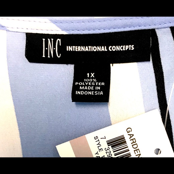 I.N.C. Internacional Concepts Yacht Stripe Blouse - Picture 6 of 8